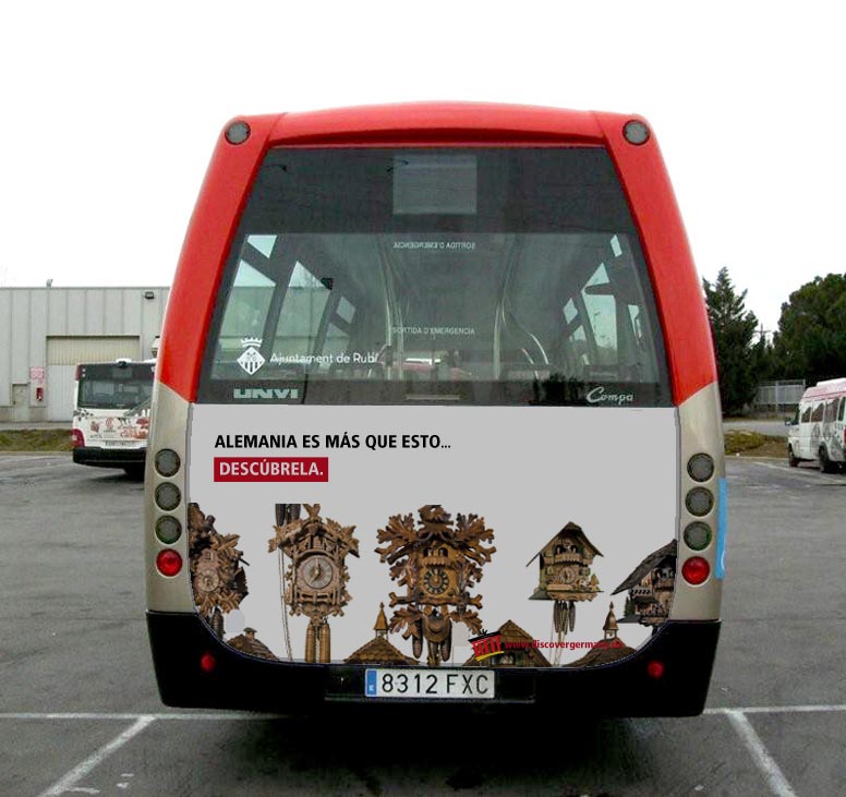 publicidad en autobús para promocionar el  turismo en Alemania
