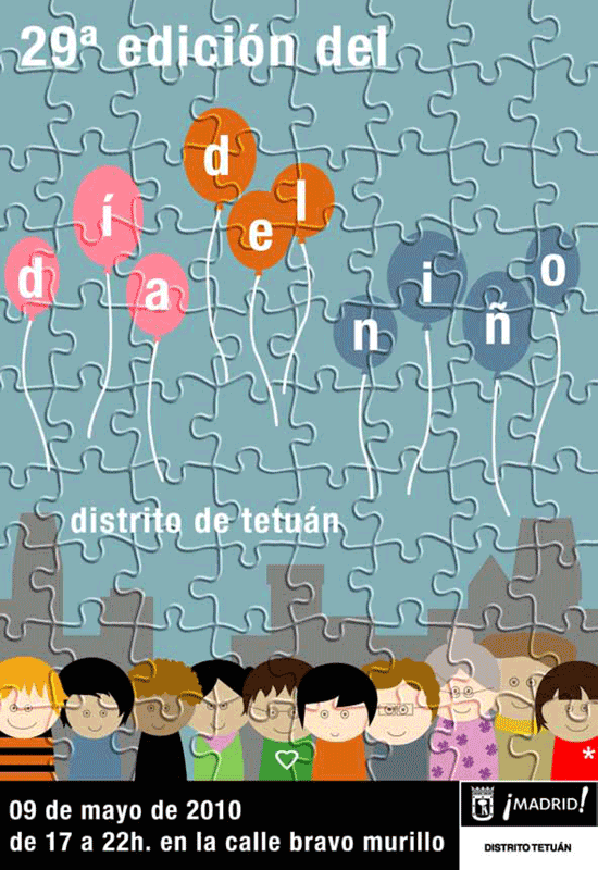 cartel finalista en el concurso para del día del niño en Tetuán